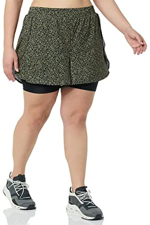 Amazon Damen Doppellagige, Stretch-Laufshorts, , 5XL Große Größen