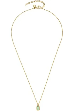 Leonardo Halskette Ciao Sofia feine Anker-Kette aus goldfarbenem Edelstahl mintgrüner Glaskristall 42-47 cm Länge Geschenk Damen Schmuck 021651