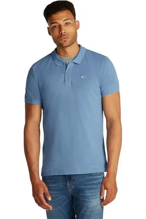 Tommy Hilfiger Herren Poloshirt Kurzarm Placket Slim Fit, Blau (Colorado Blue), L