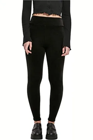 Urban classics Damen Ladies High Waist Rib Velvet Leggings Yoga Pants, , S EU