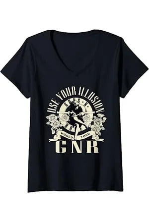 Guns N´Roses Offizielle Illusion World Tour T-Shirt mit V-Ausschnitt