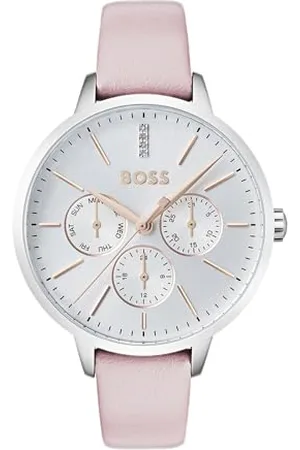 HUGO BOSS Multi Zifferblatt Quarz Uhr für Damen Kollektion Symphony mit Pinkes Lederarmband - 1502419