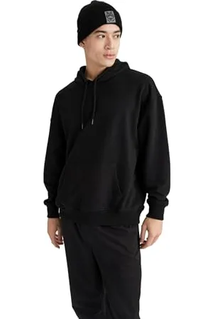 DeFacto Herren Hoodie Pullover - Stylischer Kapuzenpullover für Männer - Trendiger Herren Pullover mit Kapuze - Hoodie für Männer Pullover mit Kapuzenpullover für Herren - Bequeme Hoodies für Männer