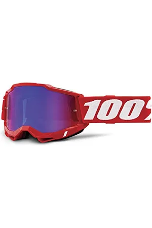 100% Accuri 2 Goggle, Erwachsene, Rot mit Spiegel Linse