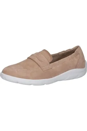 Caprice Damen Slipper aus Leder Bequem, Beige , 37 EU