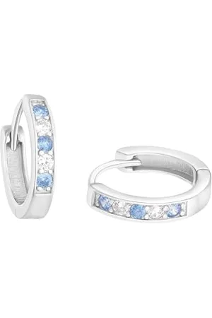 Amor Creolen 925 Sterling Silber Mädchen Kinder Ohrschmuck, mit Zirkonia synth., 1,2 cm, Silber, Kommt in Schmuck Geschenk Box, 2036778
