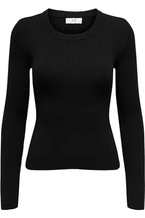 JDY JACQUELINE de YONG plum KNT Noos L/S O-Neck Pullover, Black, XS
