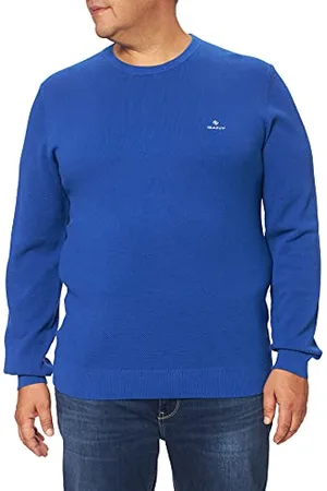 GANT Herren Cotton Pique C-Neck Baumwollpullover MIT Rundhalsausschnitt, , XS