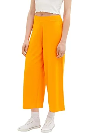 TOM TAILOR Damen 1036512 Basic Culotte Hose, 31684-Bright Mango Orange, L