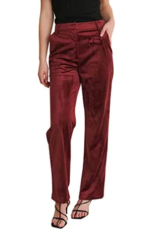 NA-KD Damen Velvet Wide Suit Pants Anzughose, , 36 EU