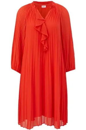 QS by s.Oliver Damen 2148354 Kleid Mit Plisseefalten, 3062, 40 EU