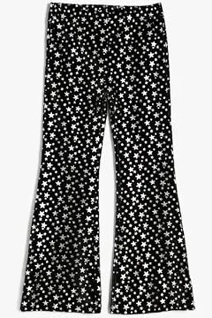 Koton Girls Flare Trousers Star Printed Elastic Waist