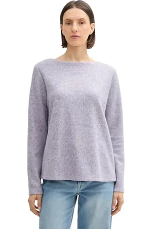 TOM TAILOR Damen RIPP Sweatshirt mit Knöpfen, , L