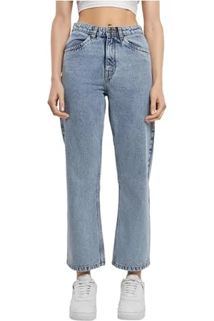 Urban classics Damen Jeans Ladies Cropped Straight Leg Denim Pants, Crop Jeans für Frauen mit geradem Bein, , 27