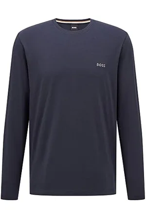HUGO BOSS Herren Langarmshirt Crew-Neck Mix and Match Longsleeve Shirt, Dark Blue, Größe:L