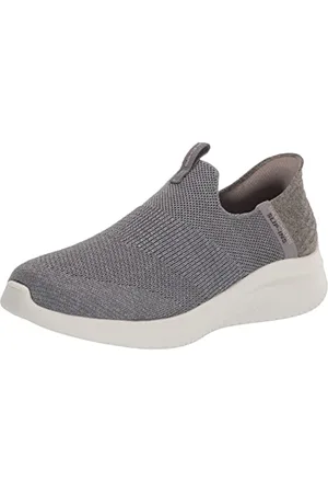 Skechers Damen Ultra Flex 3.0 Smooth Step Sneakers,Sports Shoes, Grey Knit/Jersey/Trim, 37.5 EU