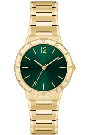 HUGO BOSS Analog Quarzuhr für Damen Kollektion Breath mit Goldfarben Edelstahlarmband - 1502649