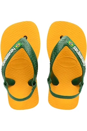 Havaianas Unisex Baby Brasil Logo II Flipflop, Pop Yellow/Amazon, 22 EU