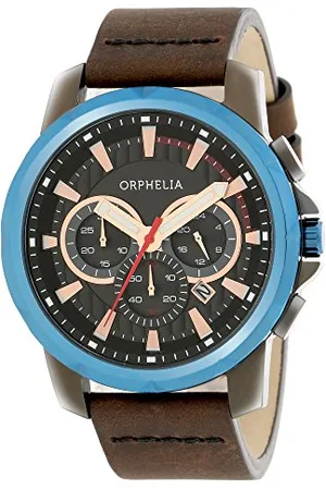 ORPHELIA Herren-Armbanduhr Five Senses Chronograph Quarz Leder