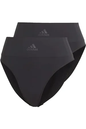 adidas Damen Seamless Micro Stretch Thong Tangahöschen, Schwarz, 2 Stück, L (2er Pack)