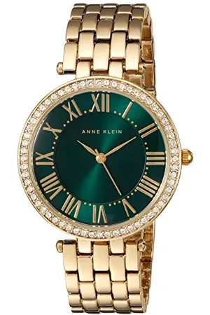 Anne Klein Damen-Armbanduhr mit Premium-Kristallakzent und Goldton, AK/2230GNGB