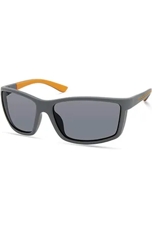 Timberland Herren TBA9273, Casual Sonnenbrille in Leichtgewicht, Rechteckige Linsenform, Rauch Polarisierte Gläser, Glänzendes Schwarz, , 64