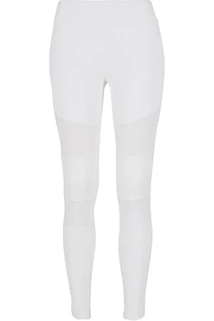 Urban classics Damen Ladies Tech Mesh Leggings, White, M EU
