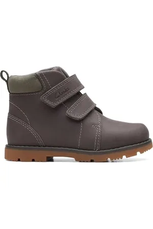Clarks Heath Strap T Combat Boot, Grey, 22 EU
