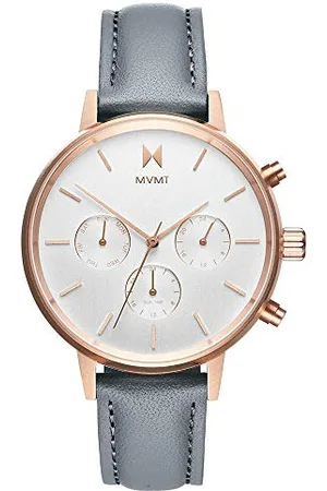 MVMT Analog Quarzuhr für Damen mit Blaues Lederarmband - D-FC01-RGGR
