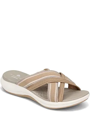 Clarks Damen Mira Isle Schiebe-Sandalen, Sand Combi Textile, 42 EU