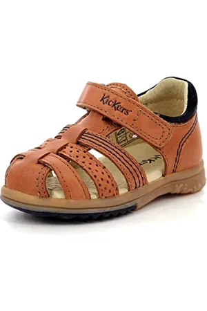 Kickers Baby Jungen Platiback Sandalen, Braun (Camel 114), 19 EU