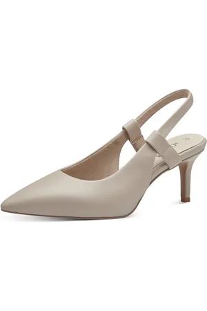 QS by s.Oliver Damen Slingpumps Spitz mit Stilettoabsatz, Beige , 40 EU