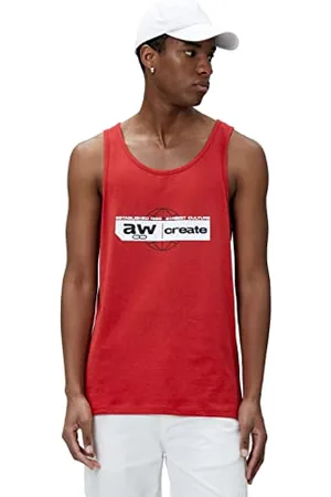 Koton Men Slogan Printed Tanktop Crew Neck Sleeveless Cotton