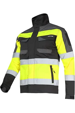LAHTI PRO Warnschutz-Jacke Arbeitsjacke | Größe: 2XL | Farbe: Neongelb | Warnschutz-Pilotenjacke | Warnjacke | Berufsjacke | Schutzjacke | Herrenjacke | Warnschutzjacke mit reflektierenden Streifen