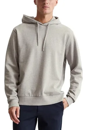 Marc O’ Polo Marc OߴPolo Herren Hoodie aus Bio-Baumwolle mit Kapuze, Grau (Mid Grey Mélange), L
