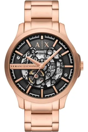Armani Exchange Watch for Men, Automatic Movement and 46mm Case Size with Stainless Steel, Leather or Silicone Strap