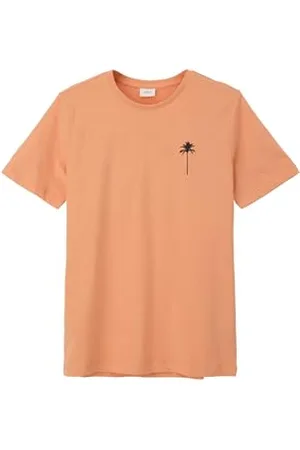QS by s.Oliver Jungen 2143133 T-Shirt mit Rückenprint, orange, XL