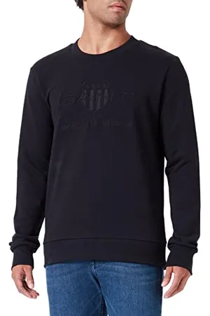 GANT Herren REG Tonal Shield C-Neck Sweat Pullover, Black, XXL