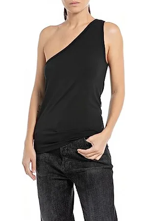 Replay Damen Top One-Shoulder-Oberteil, (Schwarz), L