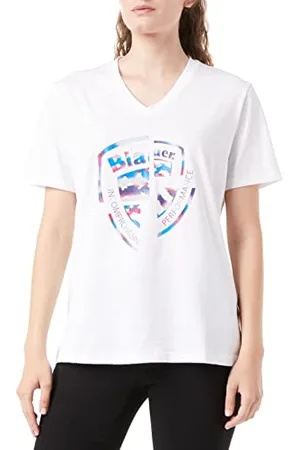Blauer Damen kurzen Ärmeln T-Shirt, , 34