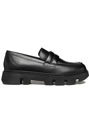 Geox Damen D VILDE C Moccasin, Black, 36 EU