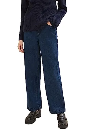 TOM TAILOR Damen 1039914 High Waist Culotte Jeans mit weitem Bein, 10113-Clean Mid Stone Blue Denim, 31/30