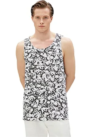 Koton Men Skull Printed Tanktop Crew Neck Slim Fit