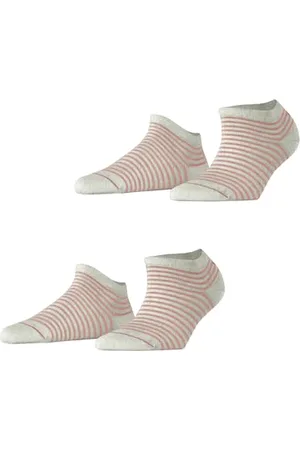 ESPRIT Damen Stripes 2-Pack W SN Baumwolle kurz Gemustert 2 Paar Sneakersocken, , 39-42 (2er Pack)