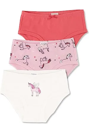 Salt & Pepper Mädchen Girls 3er Set Unicorns Slip, , 128-134 EU
