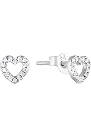 Amor Ohrstecker 925 Sterling Mädchen Kinder Ohrschmuck, mit Zirkonia synth., 0,4 cm, , Herz, Kommt in Schmuck Geschenk Box, 2028107