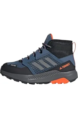 adidas Terrex Trailmaker Mid RAIN.RDY Hiking Shoes Wanderschuhe, Wonder Steel/Grey/Impact Orange, 33 EU