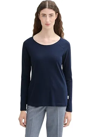 TOM TAILOR Damen 1043134 Basic Longsleeve mit Raglan-Ärmeln, 10668-Sky Captain Blue, XX-Large