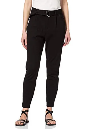 VERO MODA Damen VMEVA HR Loose Belt Pant GA Color Lässige Business-Hose, Black, XS_34