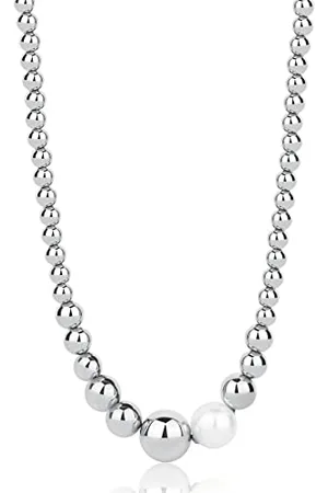 Brosway Damen Halskette PERFECT aus Edelstahl mit Perle in der Farbe mit Karabinerverschluss, Länge: 46 cm, BPC01